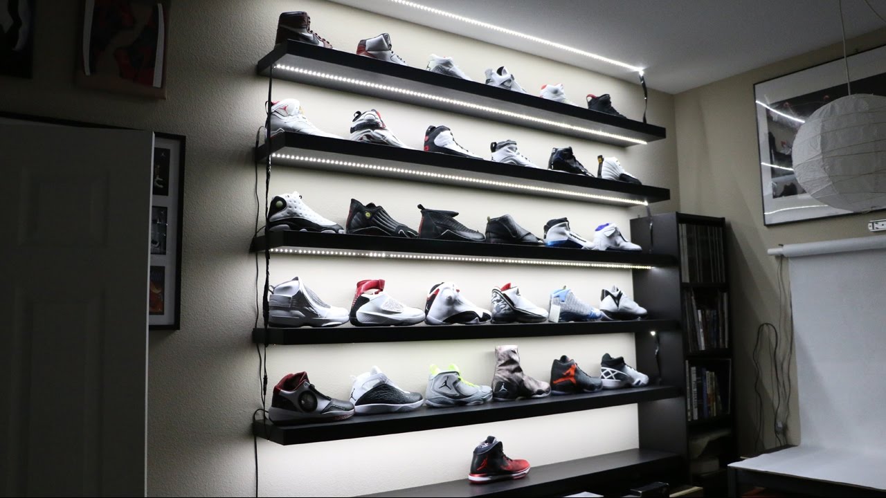 My Sneaker Display is LIT! - YouTube